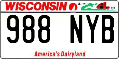 WI license plate 988NYB
