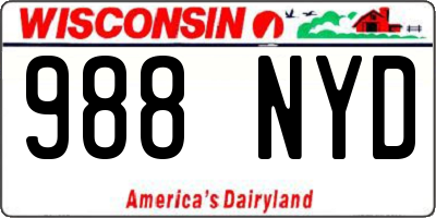 WI license plate 988NYD
