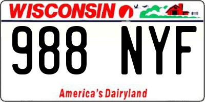 WI license plate 988NYF