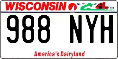 WI license plate 988NYH