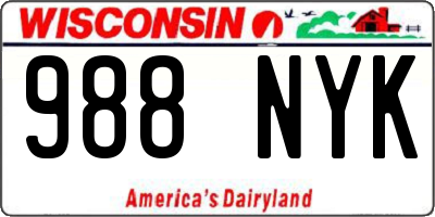 WI license plate 988NYK