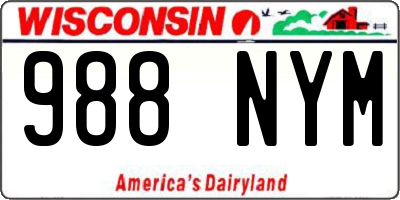 WI license plate 988NYM