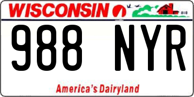 WI license plate 988NYR
