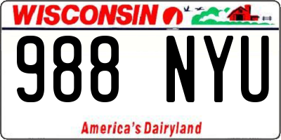 WI license plate 988NYU