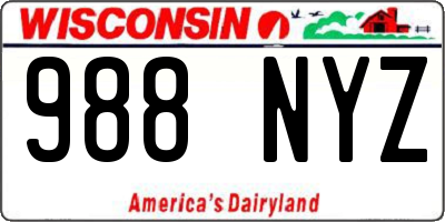 WI license plate 988NYZ