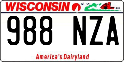 WI license plate 988NZA