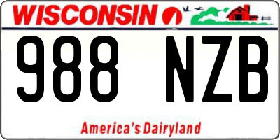 WI license plate 988NZB