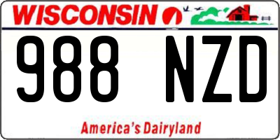 WI license plate 988NZD