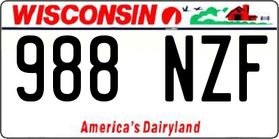 WI license plate 988NZF