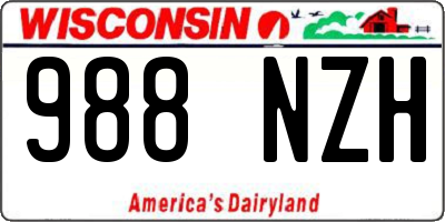 WI license plate 988NZH