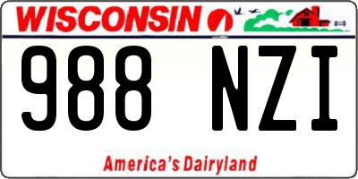 WI license plate 988NZI