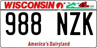 WI license plate 988NZK