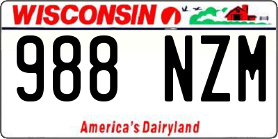 WI license plate 988NZM