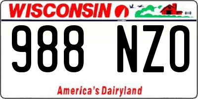 WI license plate 988NZO