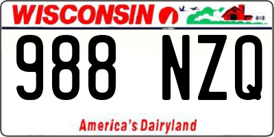 WI license plate 988NZQ