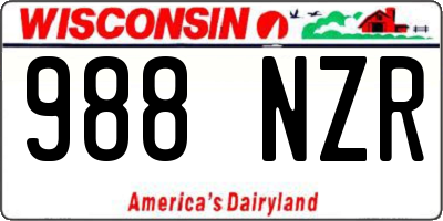 WI license plate 988NZR