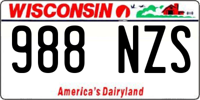 WI license plate 988NZS