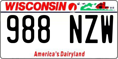 WI license plate 988NZW