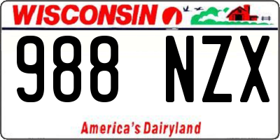 WI license plate 988NZX