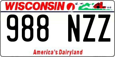 WI license plate 988NZZ