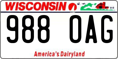 WI license plate 988OAG