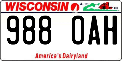 WI license plate 988OAH