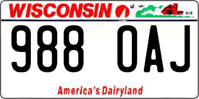 WI license plate 988OAJ