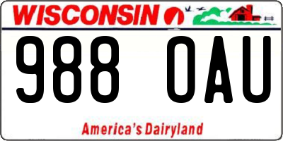 WI license plate 988OAU
