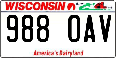 WI license plate 988OAV