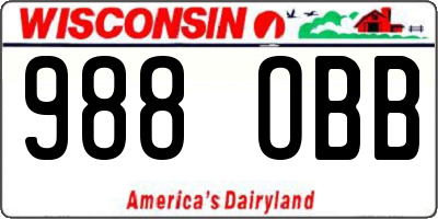WI license plate 988OBB