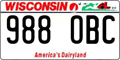 WI license plate 988OBC