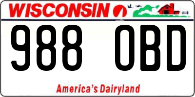 WI license plate 988OBD