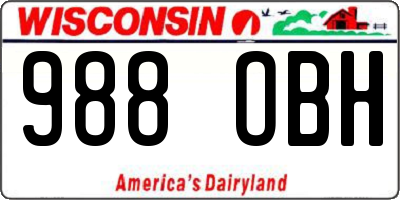 WI license plate 988OBH