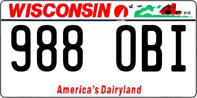 WI license plate 988OBI