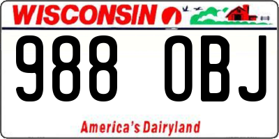 WI license plate 988OBJ