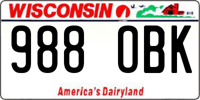 WI license plate 988OBK