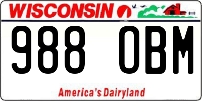 WI license plate 988OBM