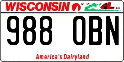 WI license plate 988OBN