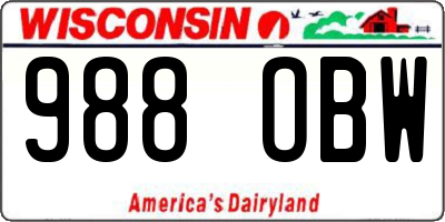 WI license plate 988OBW