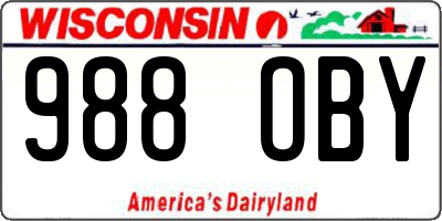 WI license plate 988OBY