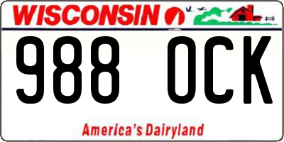 WI license plate 988OCK