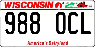 WI license plate 988OCL