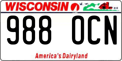 WI license plate 988OCN