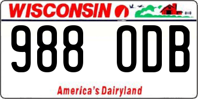 WI license plate 988ODB
