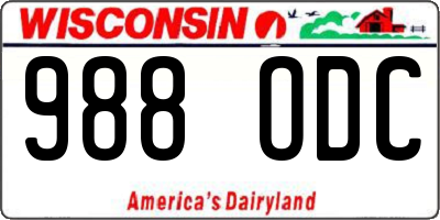 WI license plate 988ODC