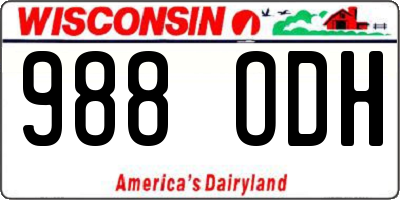 WI license plate 988ODH