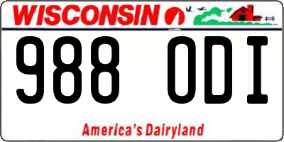 WI license plate 988ODI