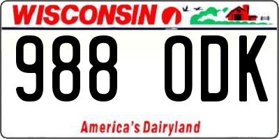 WI license plate 988ODK