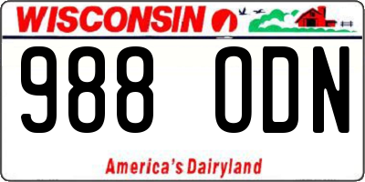 WI license plate 988ODN