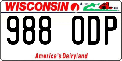WI license plate 988ODP